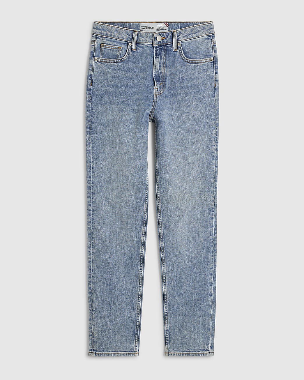 Blue Relaxed Straight Jeans