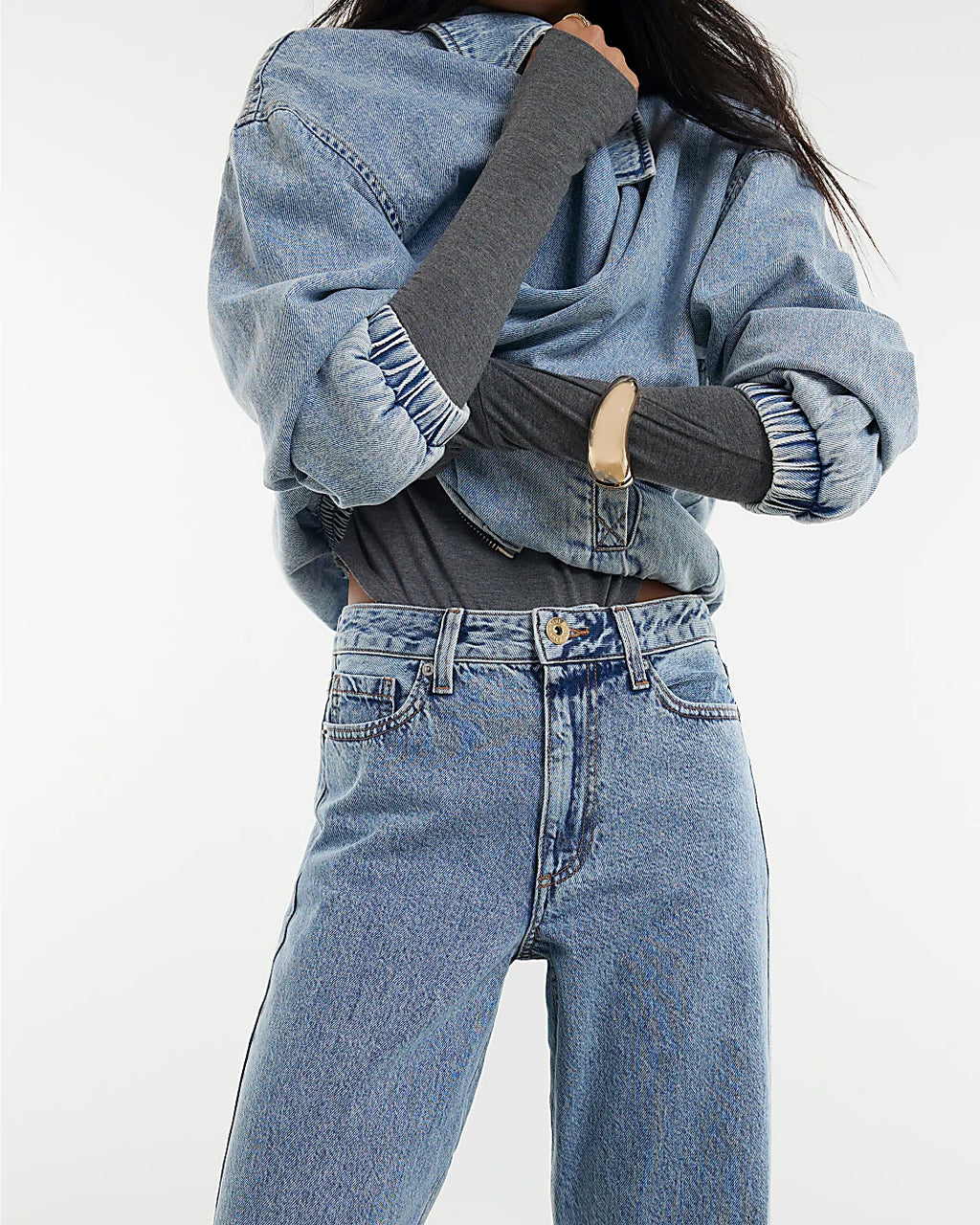 Blue Relaxed Straight Jeans