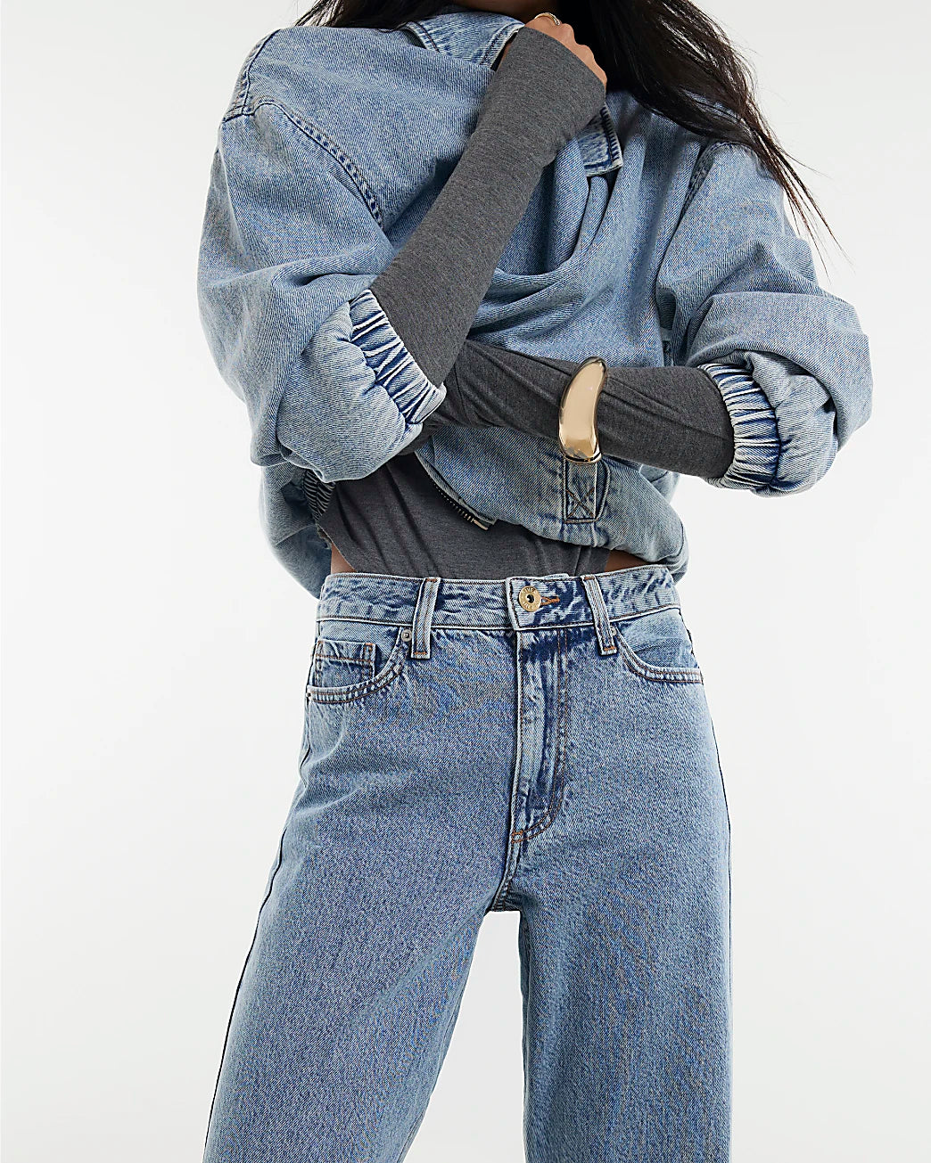 Blue Relaxed Straight Jeans