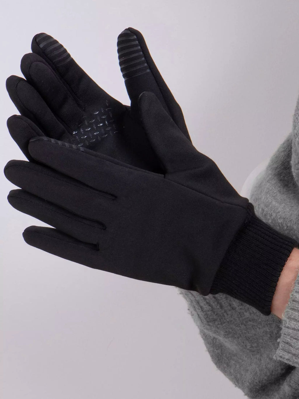 Totes Stretch Thermal Smartouch Gloves - Black