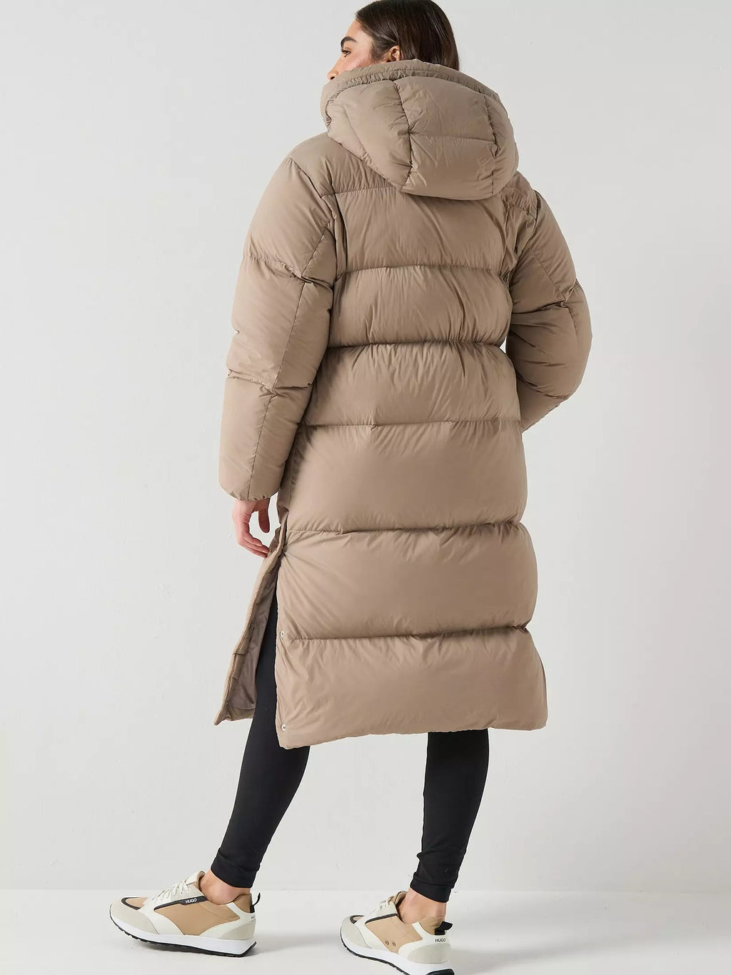 HUGO Long Hooded Puffer Coat