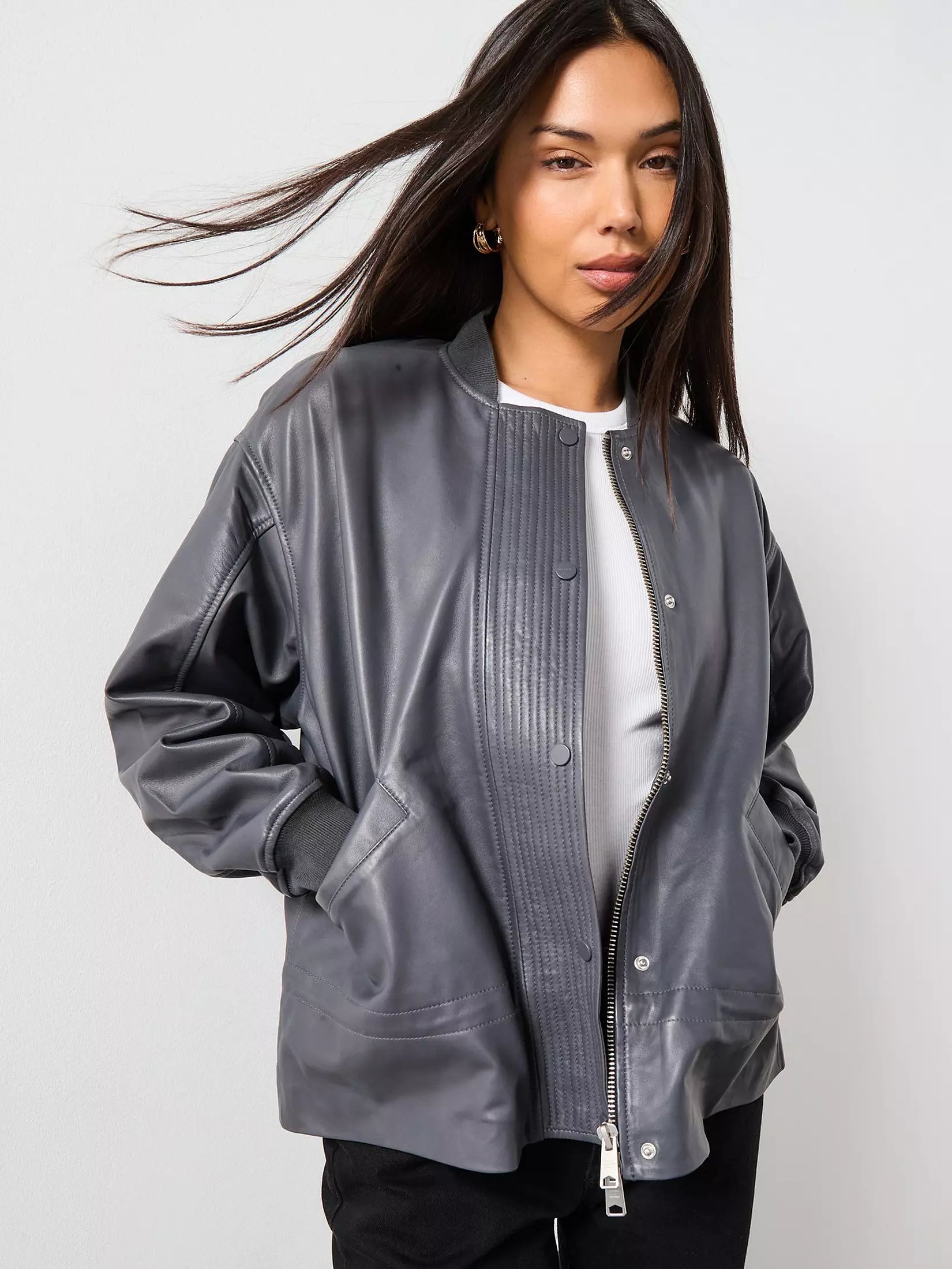 AllSaints Sofi Leather Bomber