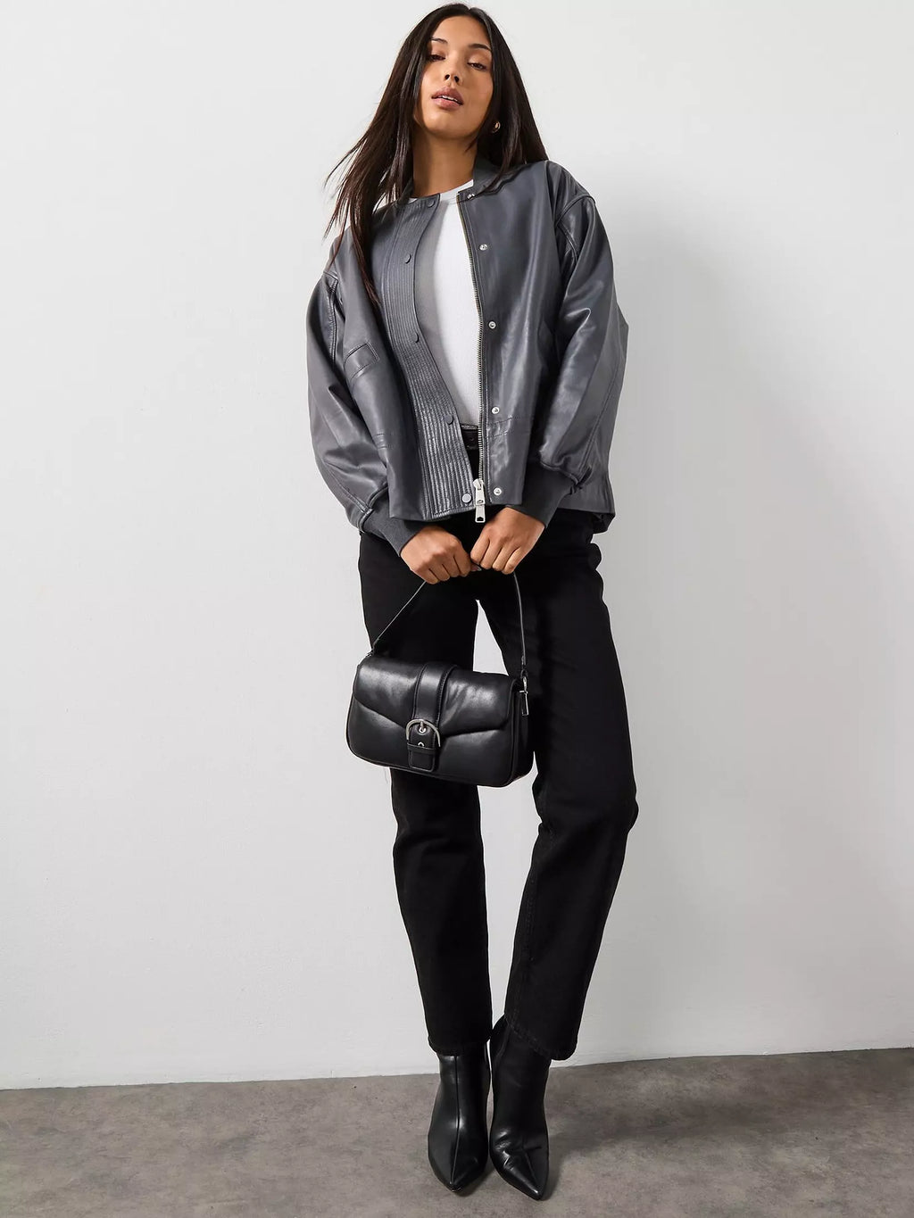 AllSaints Sofi Leather Bomber