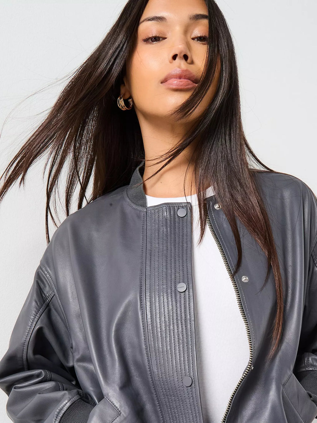 AllSaints Sofi Leather Bomber