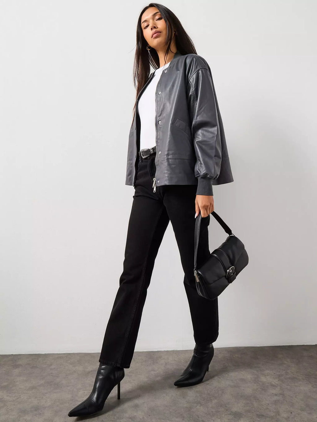 AllSaints Sofi Leather Bomber