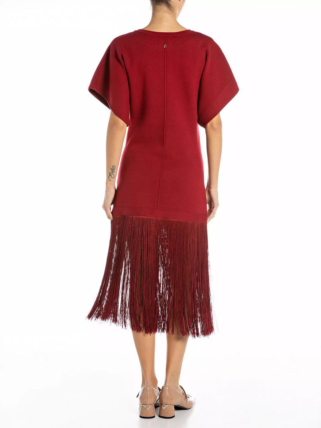 Replay Viscose Fringe Midi Dress