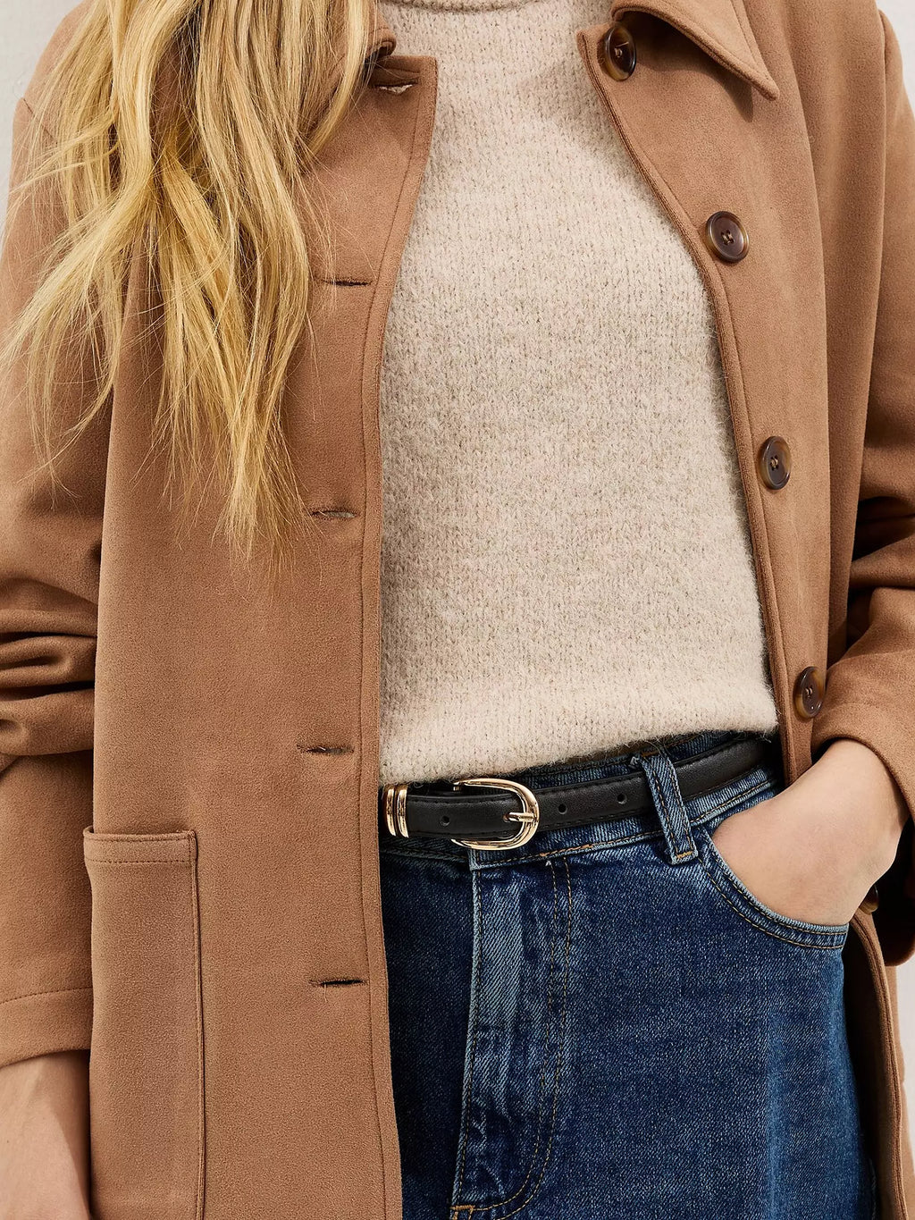 New Look Black Faux Leather Skinny Belt