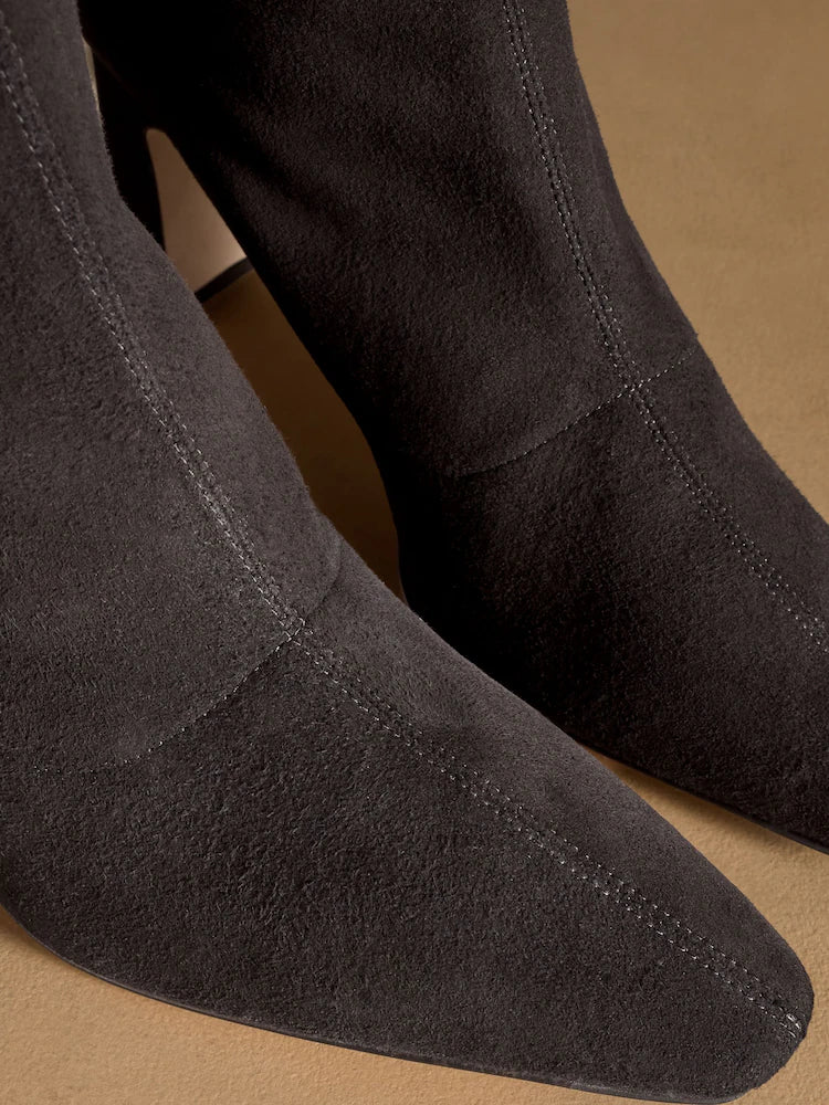 Black Hale Tall Stretch Knee High Sock Boots